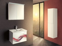 Drevojas koupelnovy nabytek IMAGE sklenena celni plocha motiv abstract foto zdroj Drevojas