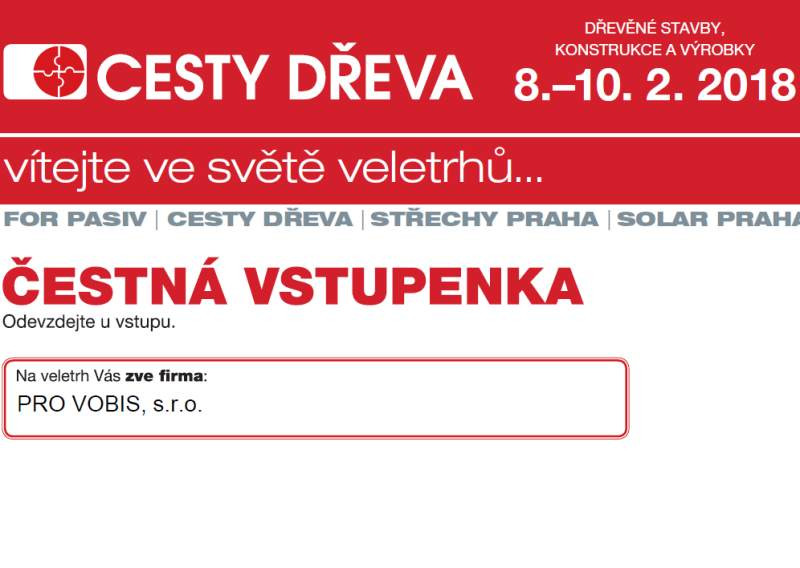 CESTY DŘEVA VSTUPENKA