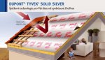 Vodotěsná membrána Tyvek Solid Silver zároveň zlepšuje tepelnou pohodu domu