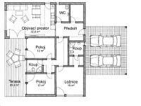 půdorys dřevostavby do obdélníku