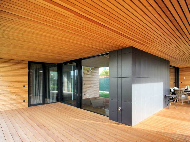 interiér moderní dřevostavby