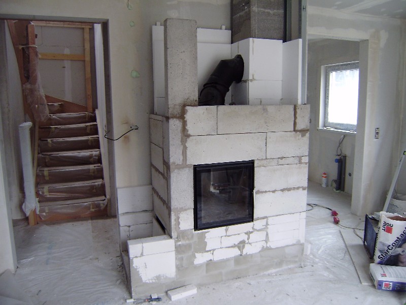 stavba krbu s výměníkem