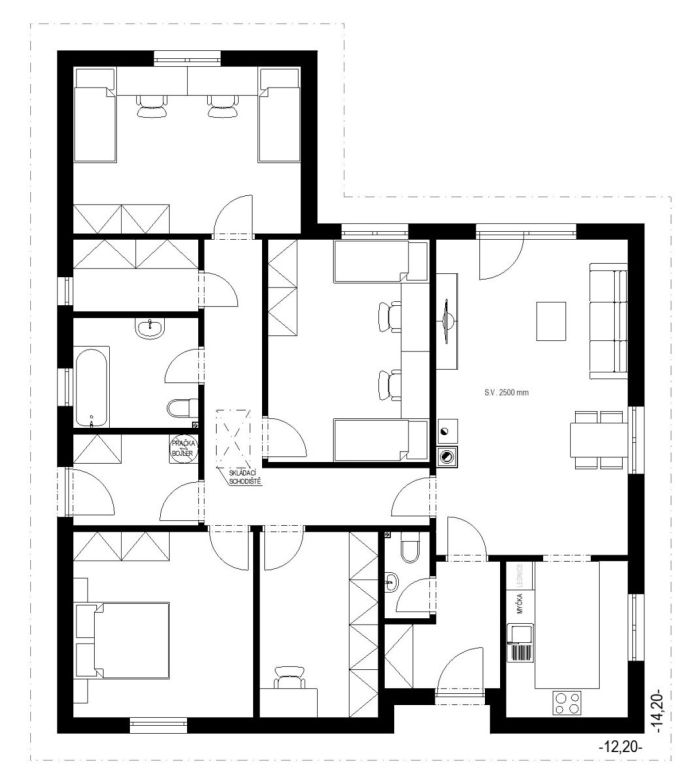 DrevoaStavby.cz | Typový bungalov MS 07 EKONOMY