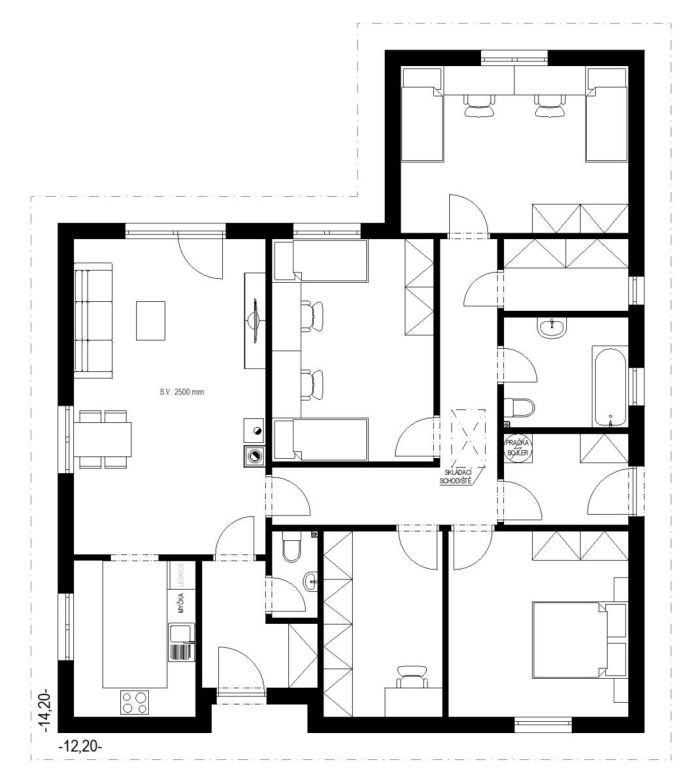 DrevoaStavby.cz | Typový bungalov MS 07 EKONOMY