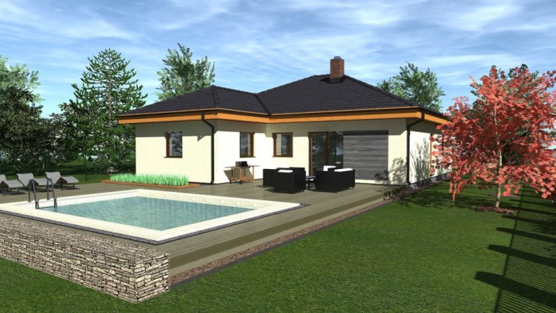 DrevoaStavby.cz | Typový bungalov MS 07 EKONOMY