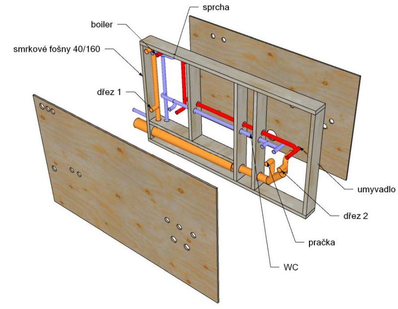 DrevoaStavby.cz | ClickHome levné, variabilní dřevěné domy MOLO architekti (jádro domku)