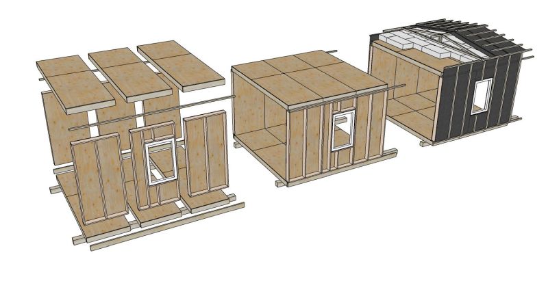 DrevoaStavby.cz | ClickHome levné, variabilní dřevěné domy MOLO architekti (montáž domku)