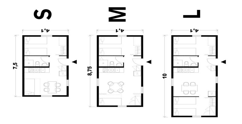 DrevoaStavby.cz | ClickHome levné, variabilní dřevěné domy MOLO architekti (variability jednotlivých modulů)