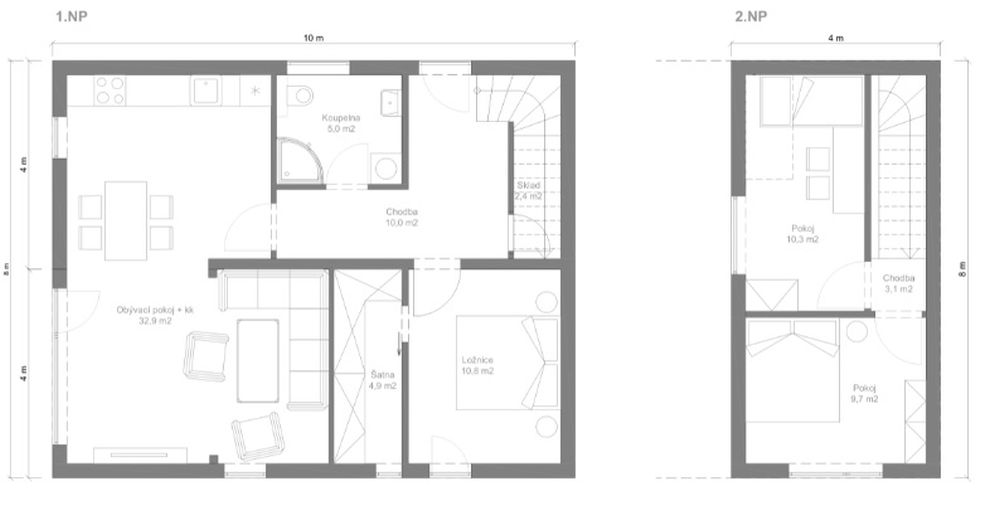DrevoaStavby.cz | Úsporné bydlení | Patrová modulová dřevostavba 3M