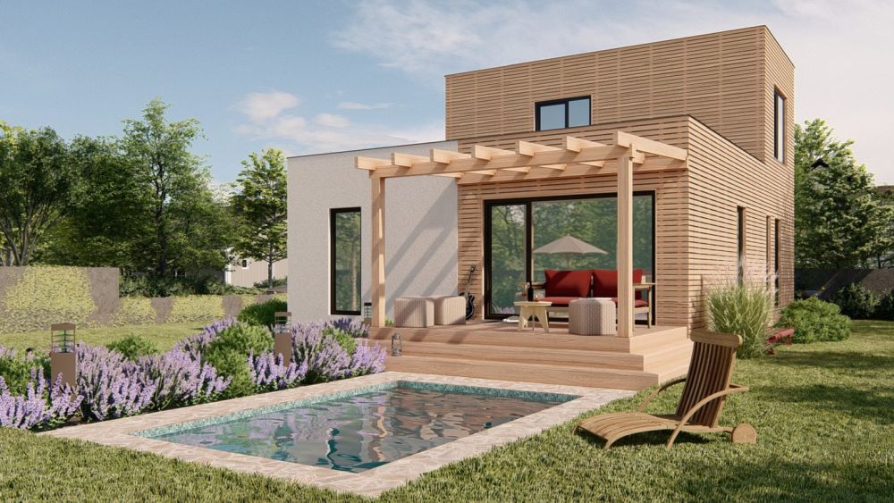 DrevoaStavby.cz | Úsporné bydlení | Patrová modulová dřevostavba 3M