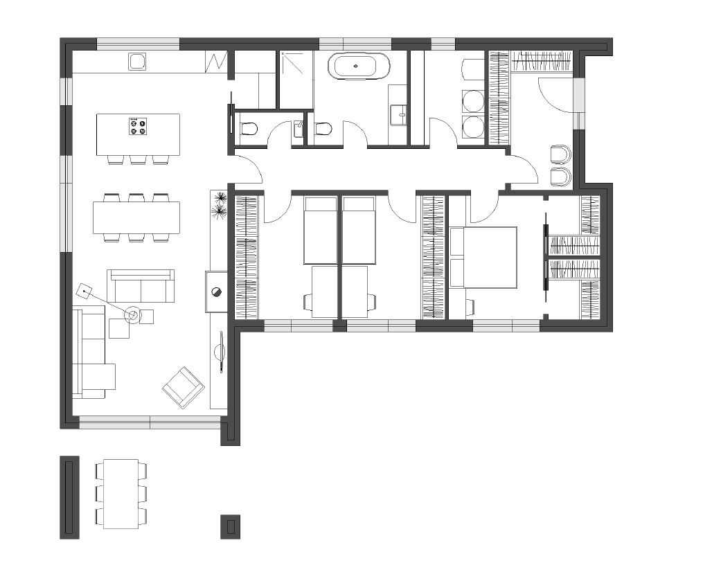 DrevoaStavby.cz Vizuálně působivá dřevostavba LUCERN půdorys