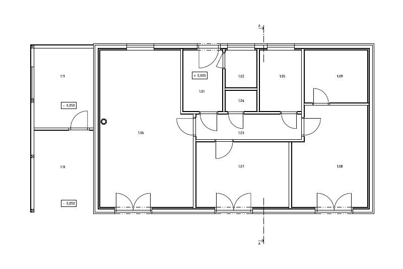DrevoaStavby.cz Dřevostavba pro seniory Individuální dům_Půdorys
