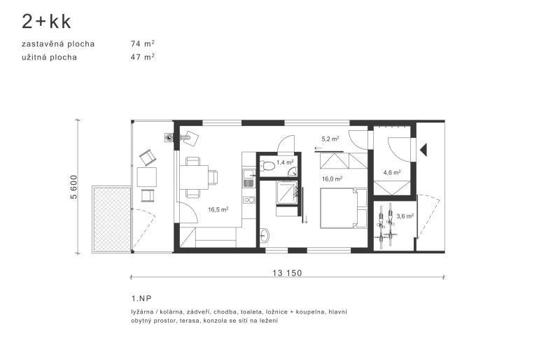 DrevoaStavby.cz Dřevostavba pro seniory Roubenka R2