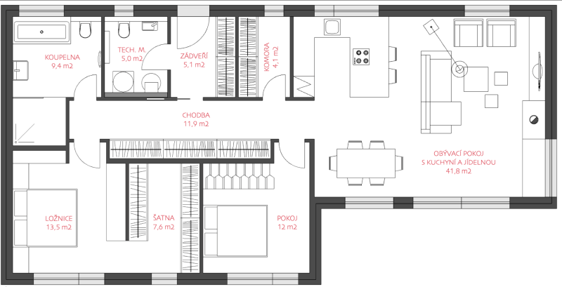 DrevoaStavby.cz Dřevostavba LUCERN Libušín půdorys DrevoaStavby.cz Dřevostavba LUCERN Libušín půdorys
