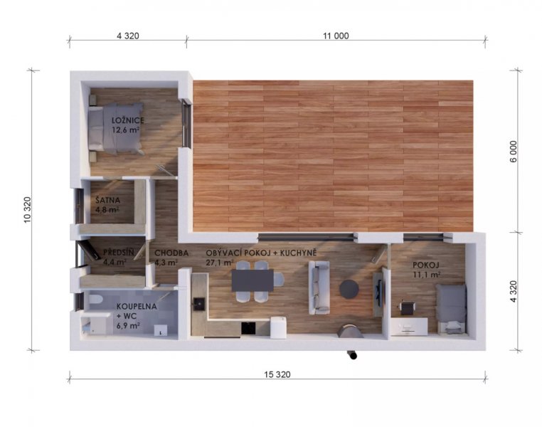 DrevoaStavby.cz | EASY HOMES | typová dřevostavba EASY 44+40