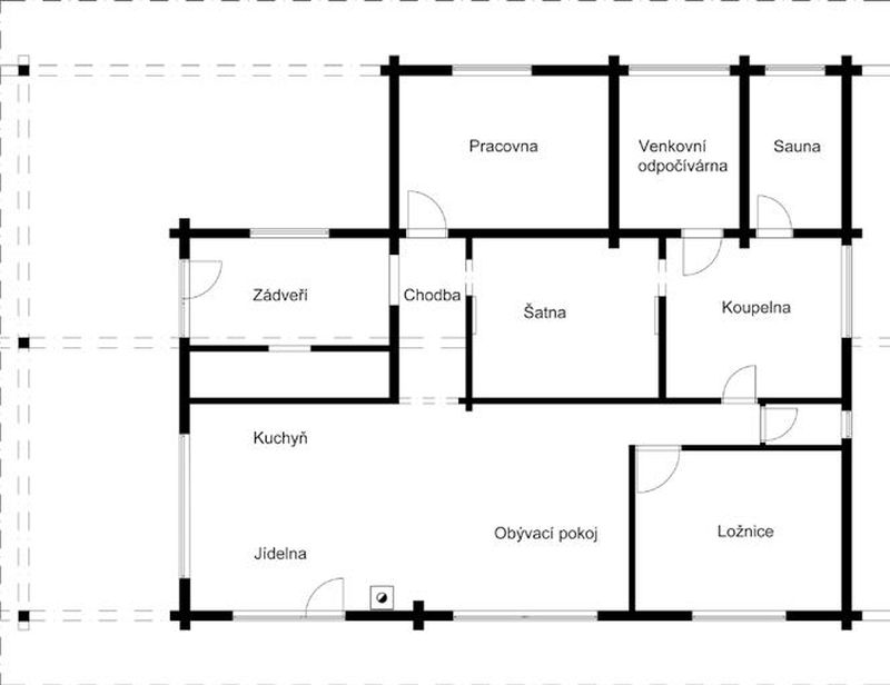 DrevoaStavby.cz | Elegantní srubový bungalov KONTIO