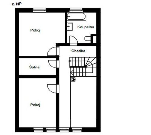 DrevoaStavby.cz Roubenka na louce, kde srnky dávají dobrou noc PŮDORYS 2NP