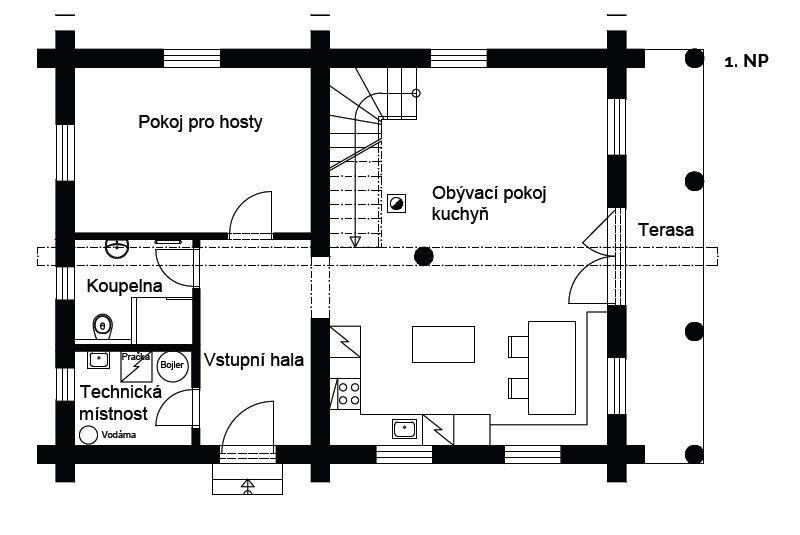 DrevoaStavby.cz | Masivní srub u Orlické přehrady 