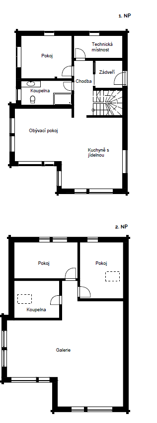 Moderní roubenka na Olomoucku WOOD-LIFE půdorysy WOOD-LIFE CZ
