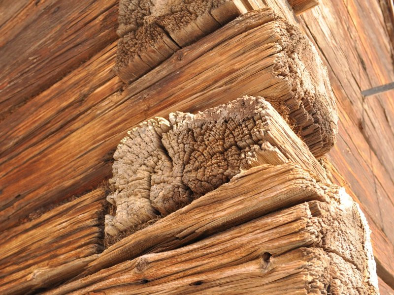 DrevoaStavby.cz | poškození trámů časem roubenka před rekonstrukcí