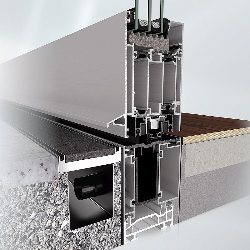 Dveřní systém Schüco AD UP zapuštěný práh_05