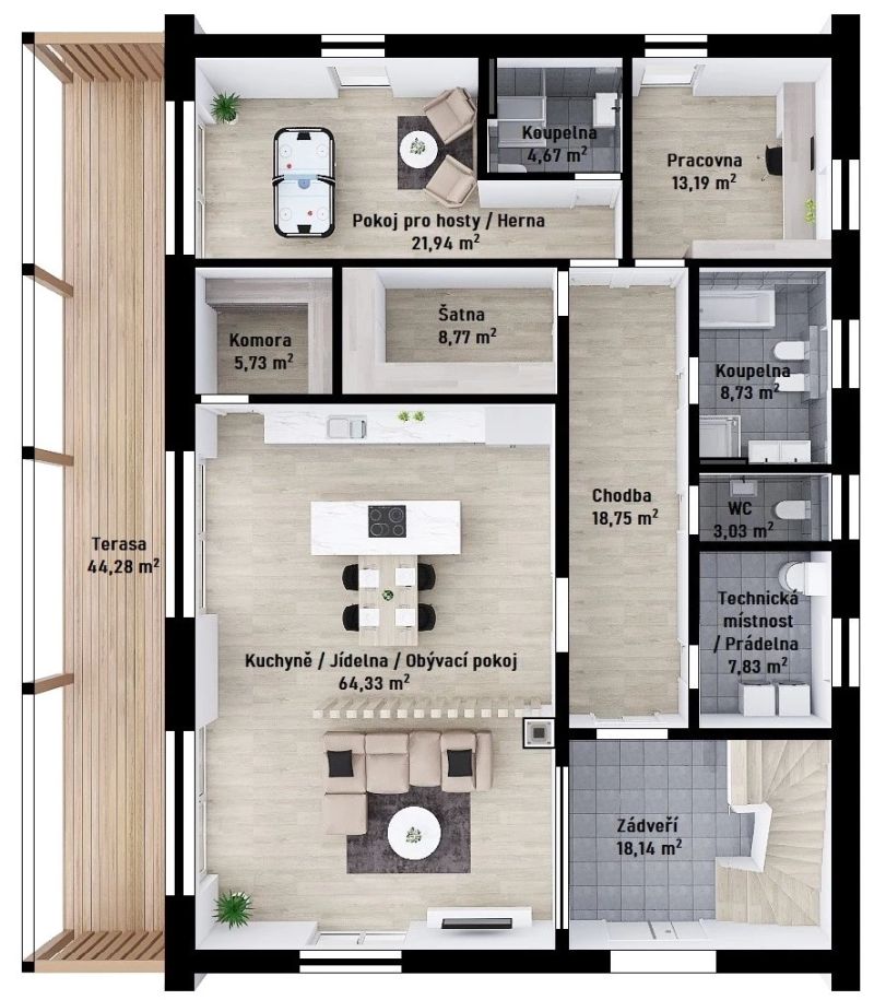 DrevoaStavby.cz | Individuální patrový dům Atyp 1-341 DrevoaStavby.cz | Individuální patrový dům Atyp 1-341