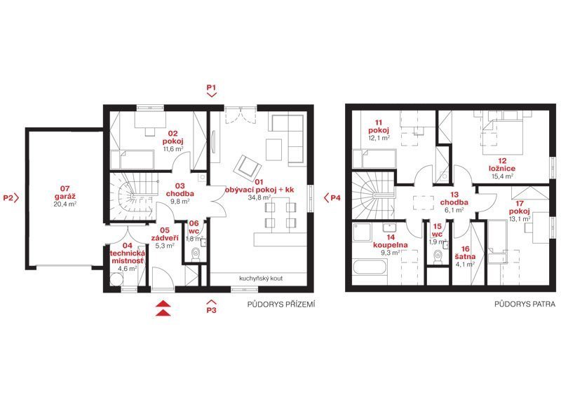 DrevoaStavby.cz | Patrová dřevostavba VEXTA 130