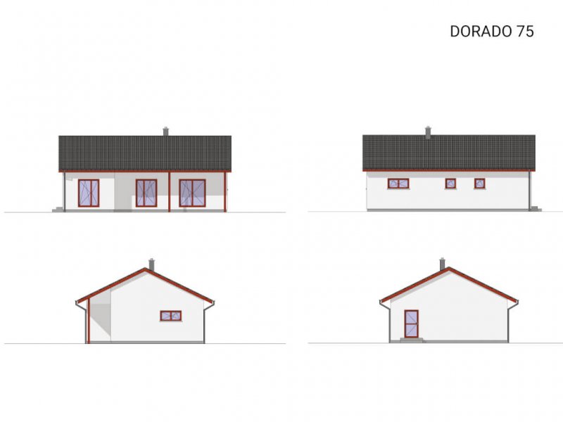 DrevoaStavby.cz | Typová dřevostavba Dorado 75