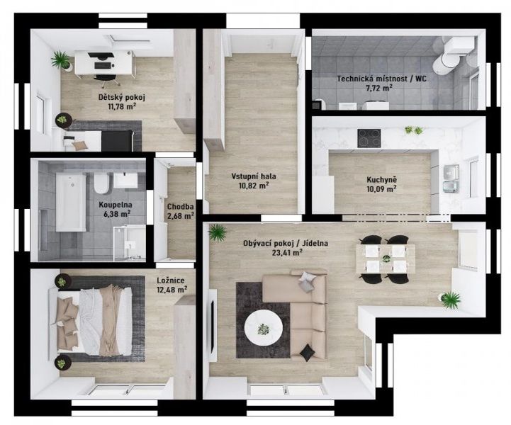 DrevoaStavby.cz | Typový bungalov na klíč Rio 1-85 DrevoaStavby.cz | Typový bungalov na klíč Rio 1-85