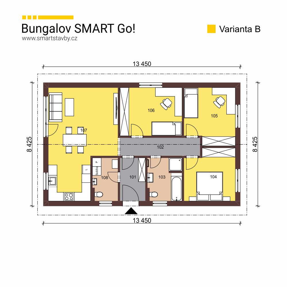 Bungalov SMART GO! půdorys B