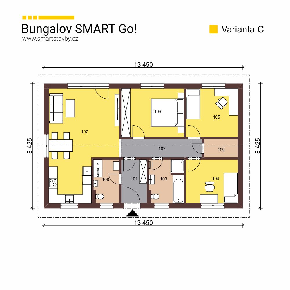 Bungalov SMART GO! půdorys C