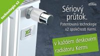 Nový deskový radiátor Kermi therm-x2 funguje na chytrém principu sériového průtoku