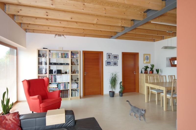 DrevoaStavby.cz | Přízemní bezbariérová dřevostavba s pultovou i plochou střechou