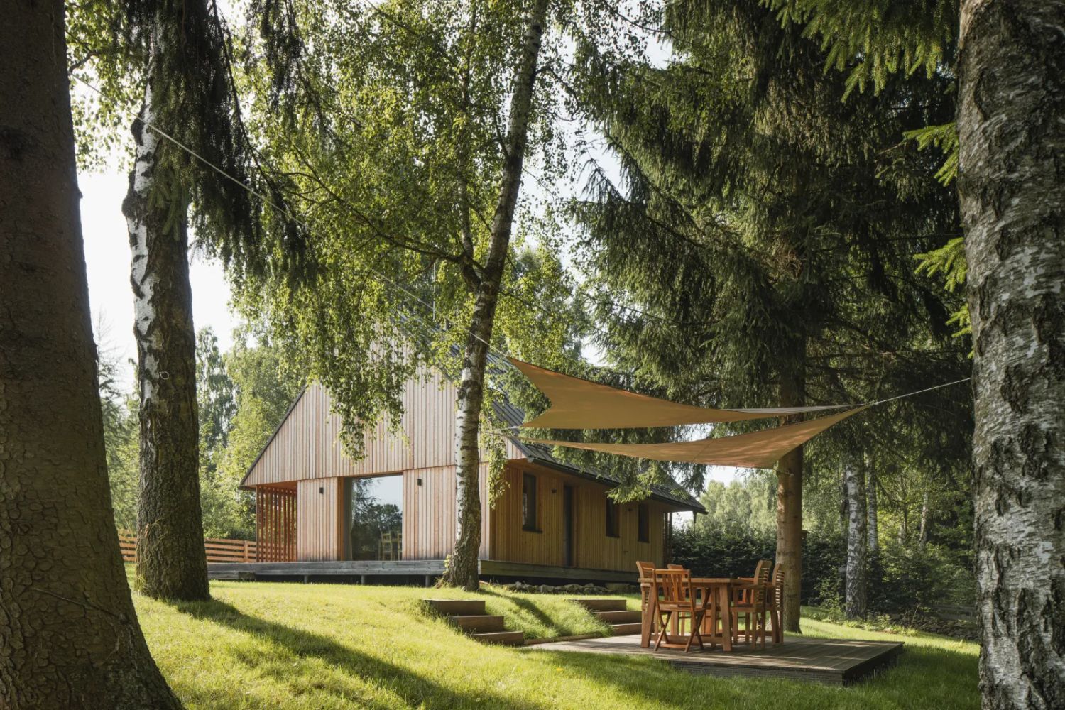 Jezerni chata lipno drevostavba venkovni posezeni