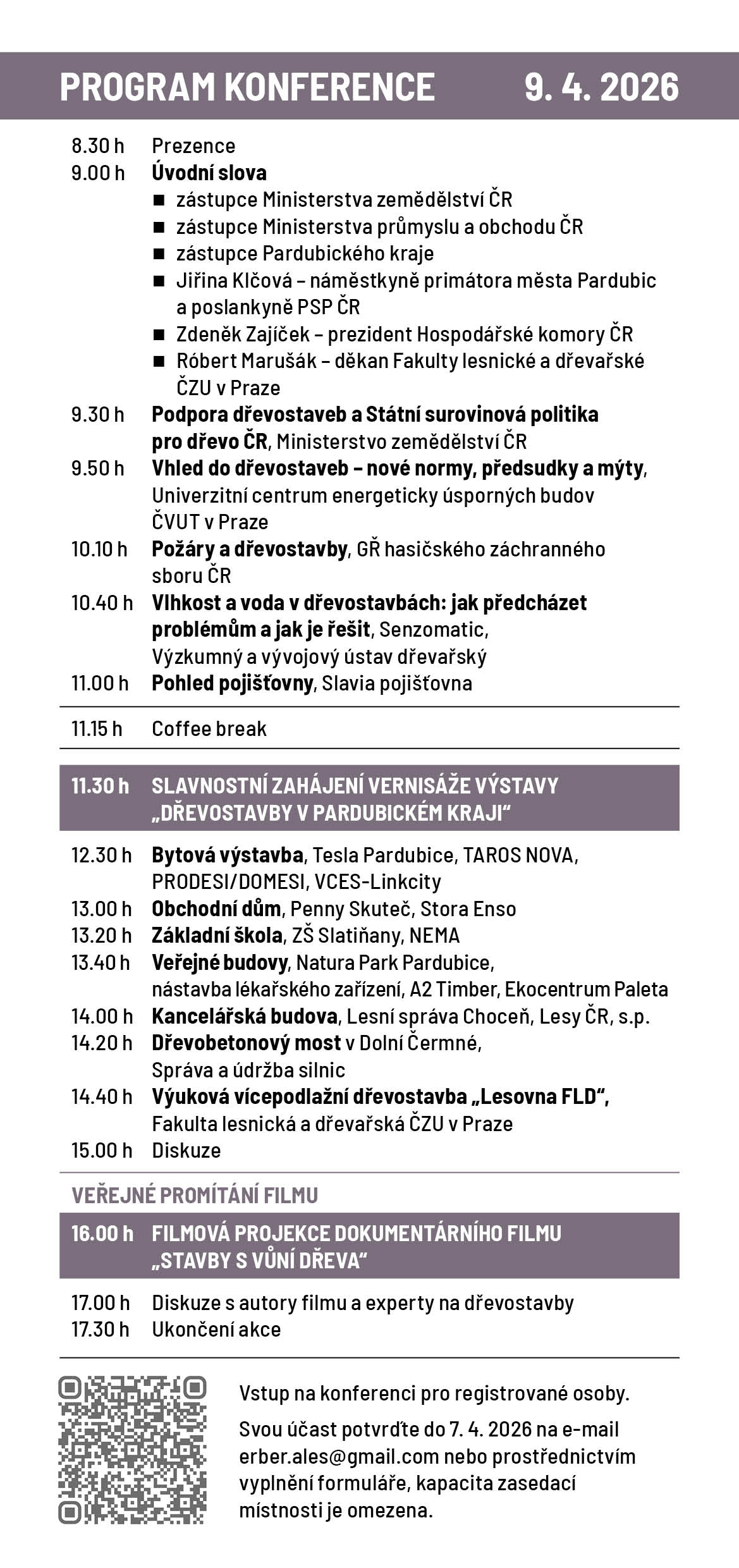 Konference Drevostavby v Pardubickem kraji program