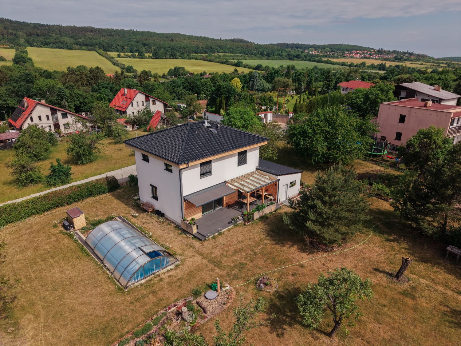 realizace drevostavby WOLF HAUS pohled shora