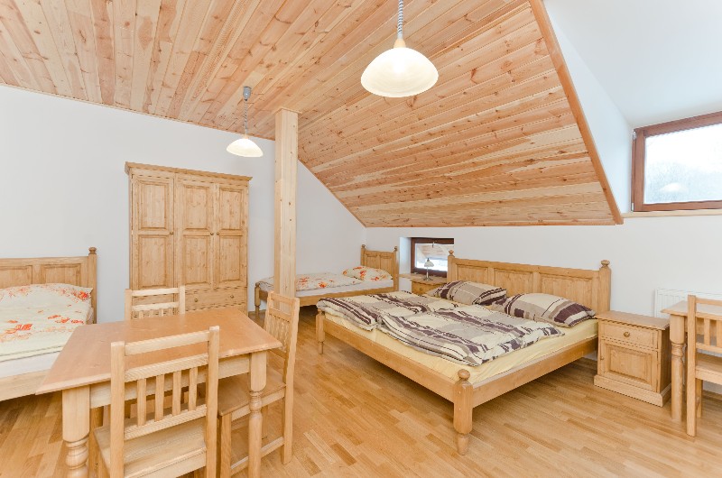 dřevostavba v horách interiér