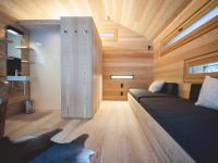 horský srub interiér s průhledy