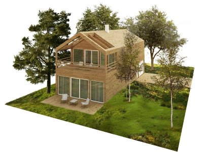 projekt-do-lesa-drevostavba-na-klic